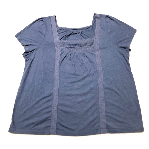 Vintage Tops - Square Collar Embroidered Blouse